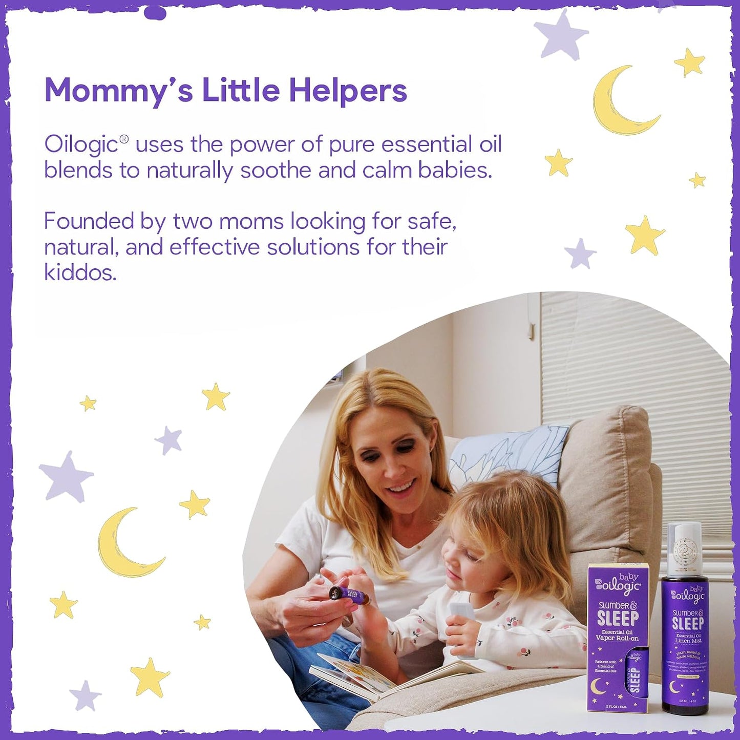 Oilogic Slumber & Sleep Bath Baby Essentials Gift Set - Includes All Over Wash, Calming Cream, Sleep Spray & Roll-On Essential Oils - Pediatrician-Tested Sleep, Comfort & Wellness Blends for Babies