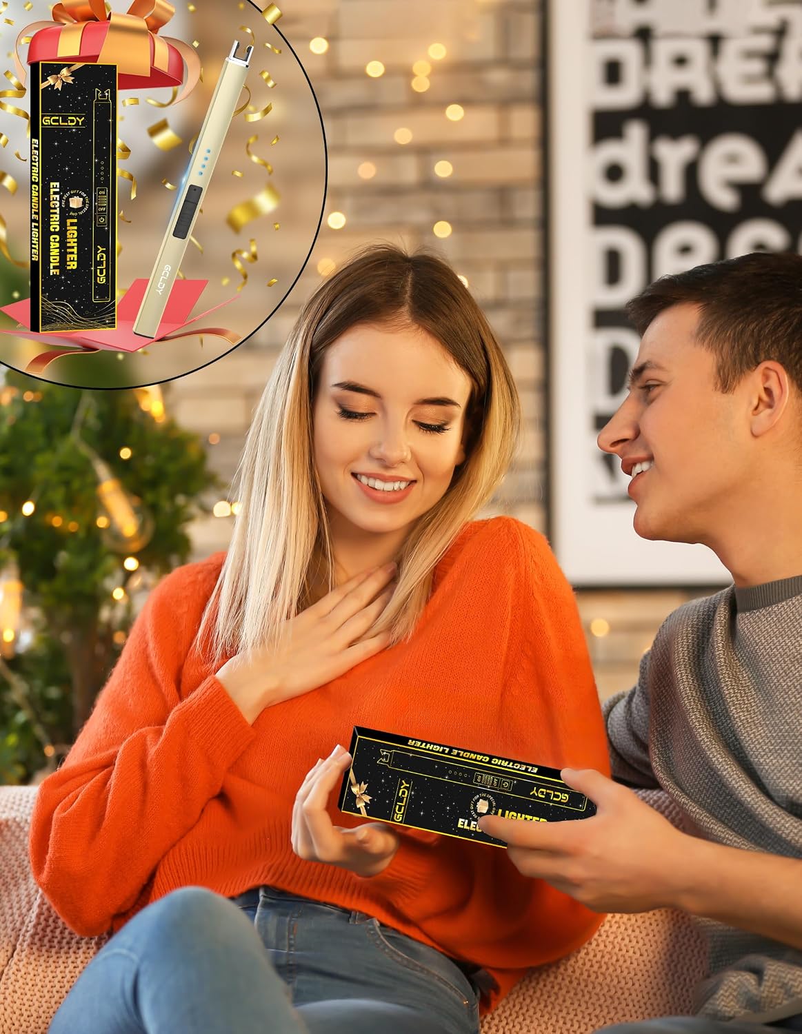 Electric Candle Lighter, USB Arc Rechargeable Windproof Long Lighter for Candle, Best Stocking Stuffers 2025, Birthday Gift for Women Men Mom Wife Sister, Gift for Sister