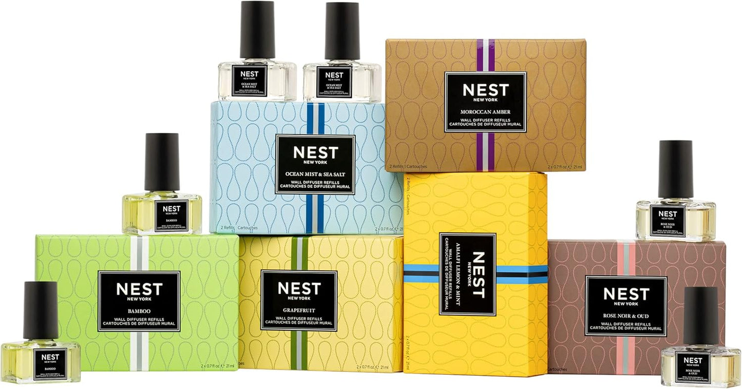 NEST New York Wall Diffuser Refill Vials, Grapefruit - Set of 2 - Up to 60 Days of Continuous Scent - Cruelty Free, Vegan - Made in USA