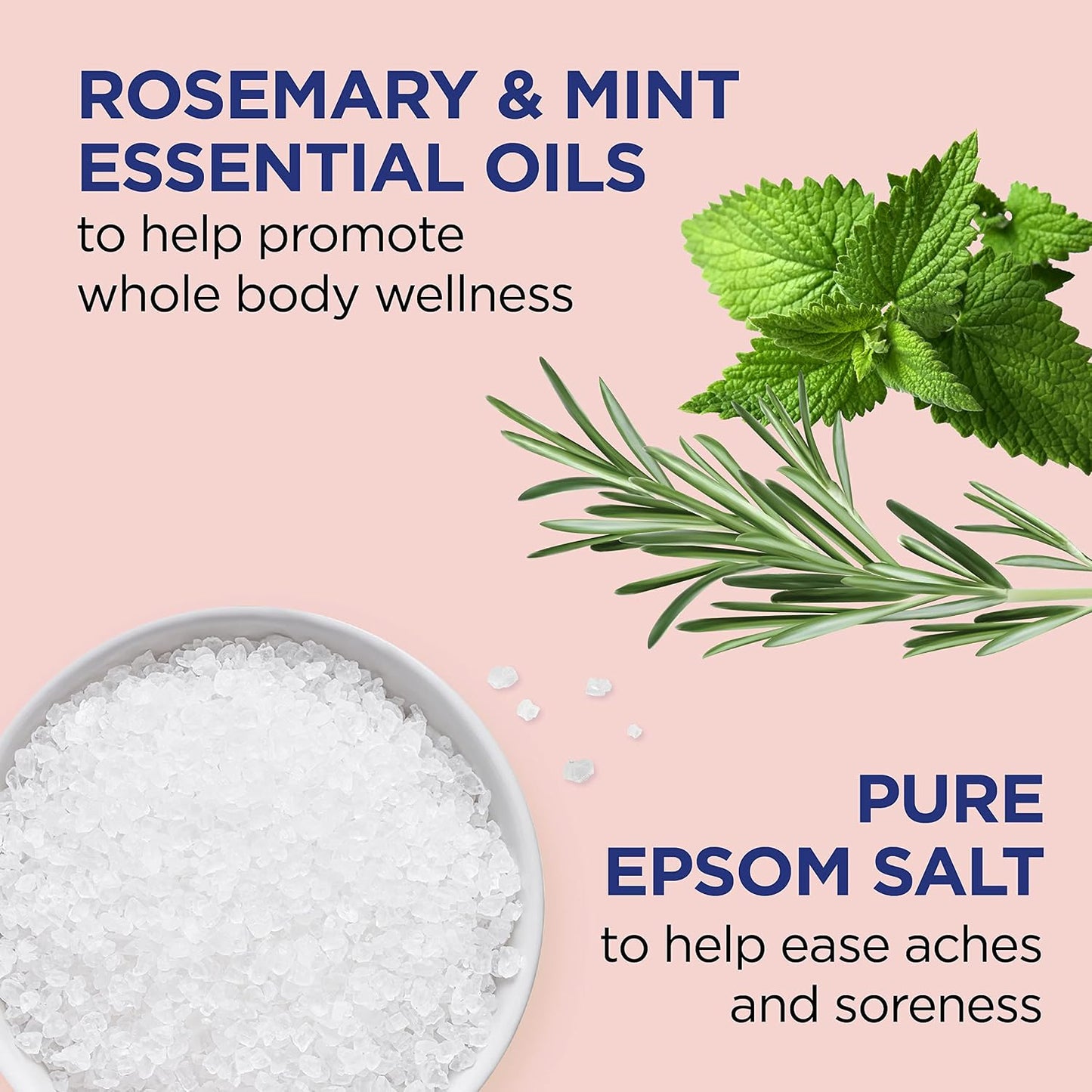Dr Teal's Foaming Bath with Pure Epsom Salt, Black Elderberry with Vitamin D, 34 fl oz (Pack of 4) (Packaging May Vary) & Pure Epsom Salt Soak, Wellness Therapy with Rosemary & Mint, 3 lbs