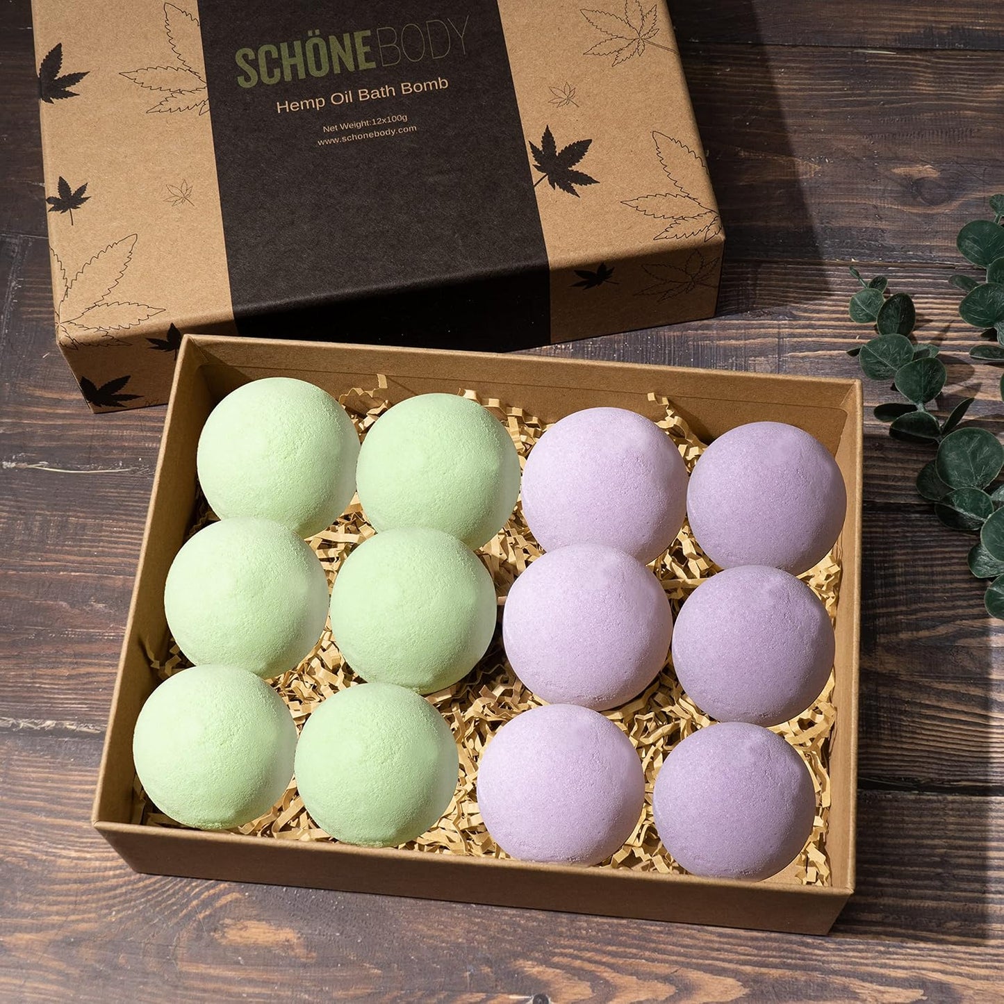 12 Pack Hemp Bath Bombs Set for Muscle Therapy & Relaxation | Large Vegan Fizzy Spa Gift for Women & Men | Natural Lavender, Mint Oils Moisturize Dry Skin & Soothe Stress, Wife Stocking Stuffers Gifts