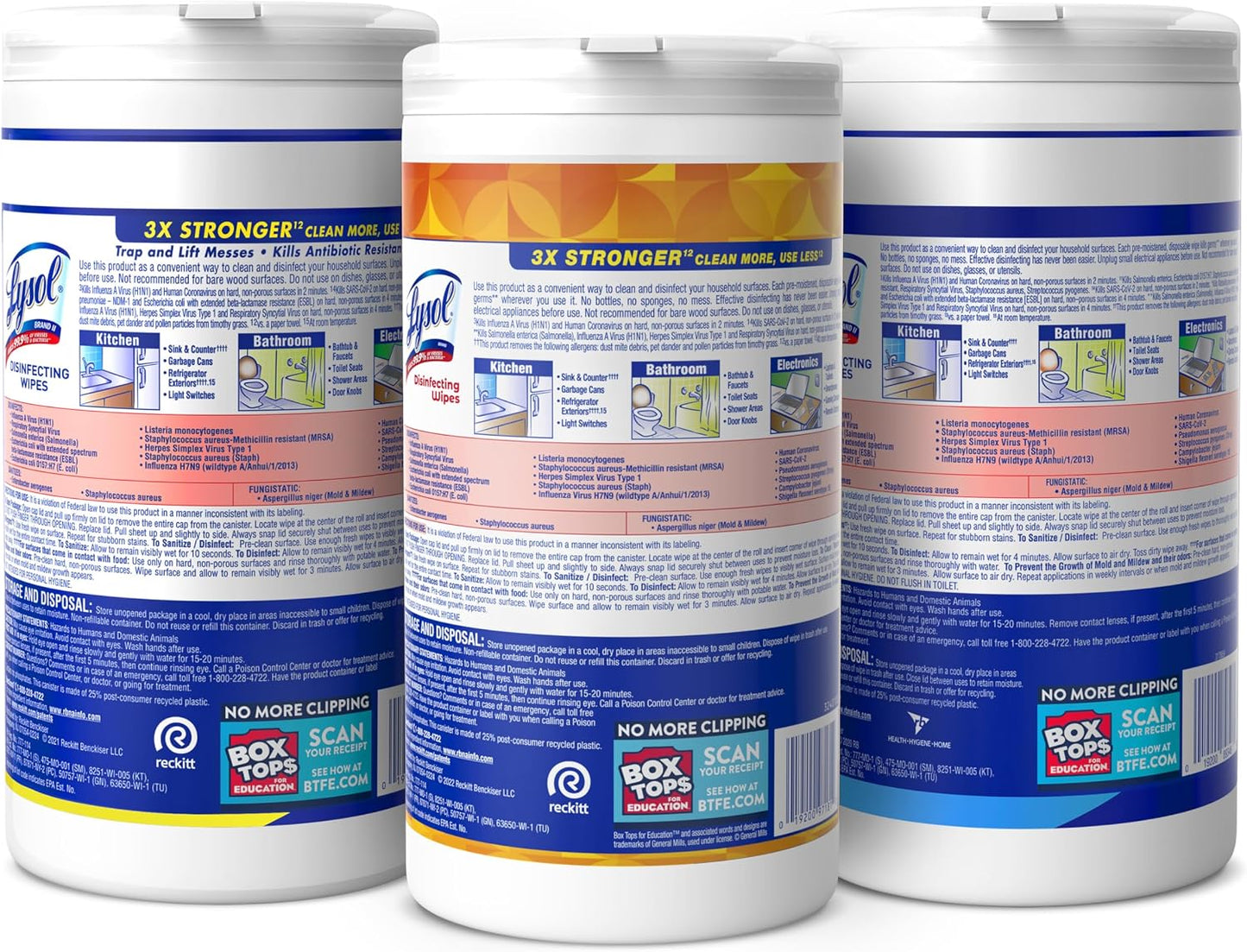 LYSOL Disinfecting Wipes, All Purpose Cleaner, Multi-Surface Antibacterial Cleaning Wipes, Household Cleaning Supplies, Dorm Essentials, Lemon + Crisp Linen + Mango & Hibiscus Scent, 80 ct. (3 Pack)