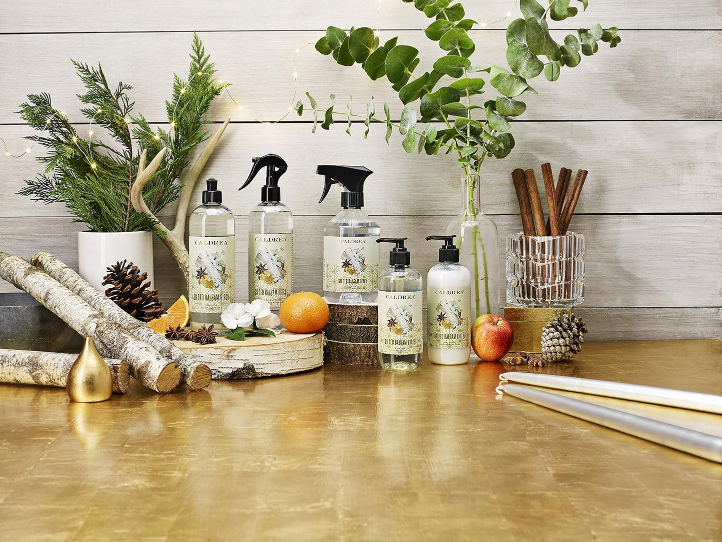 Caldrea Linen And Room Spray Air Freshener, Made With Essential Oils, Plant-Derived And Other Thoughtfully Chosen Ingredients, Gilded Balsam Birch, 16 Oz