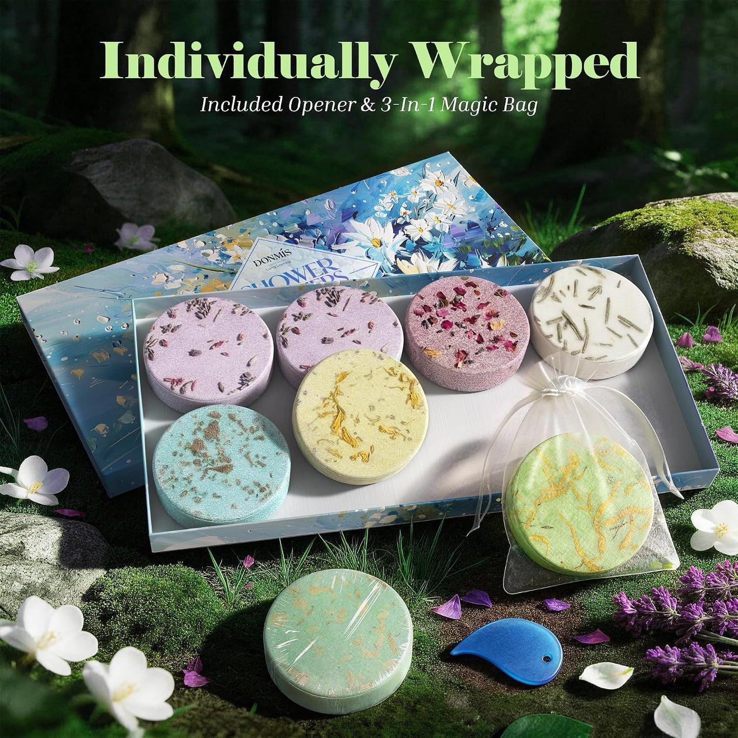 Shower Steamers Aromatherapy 8 Pack –Natural Essential Oil Shower Bombs for Self Care, Home Spa, Stress Relief & Relaxation, Birthday Gifts for Women and Men. Sky Garden Style