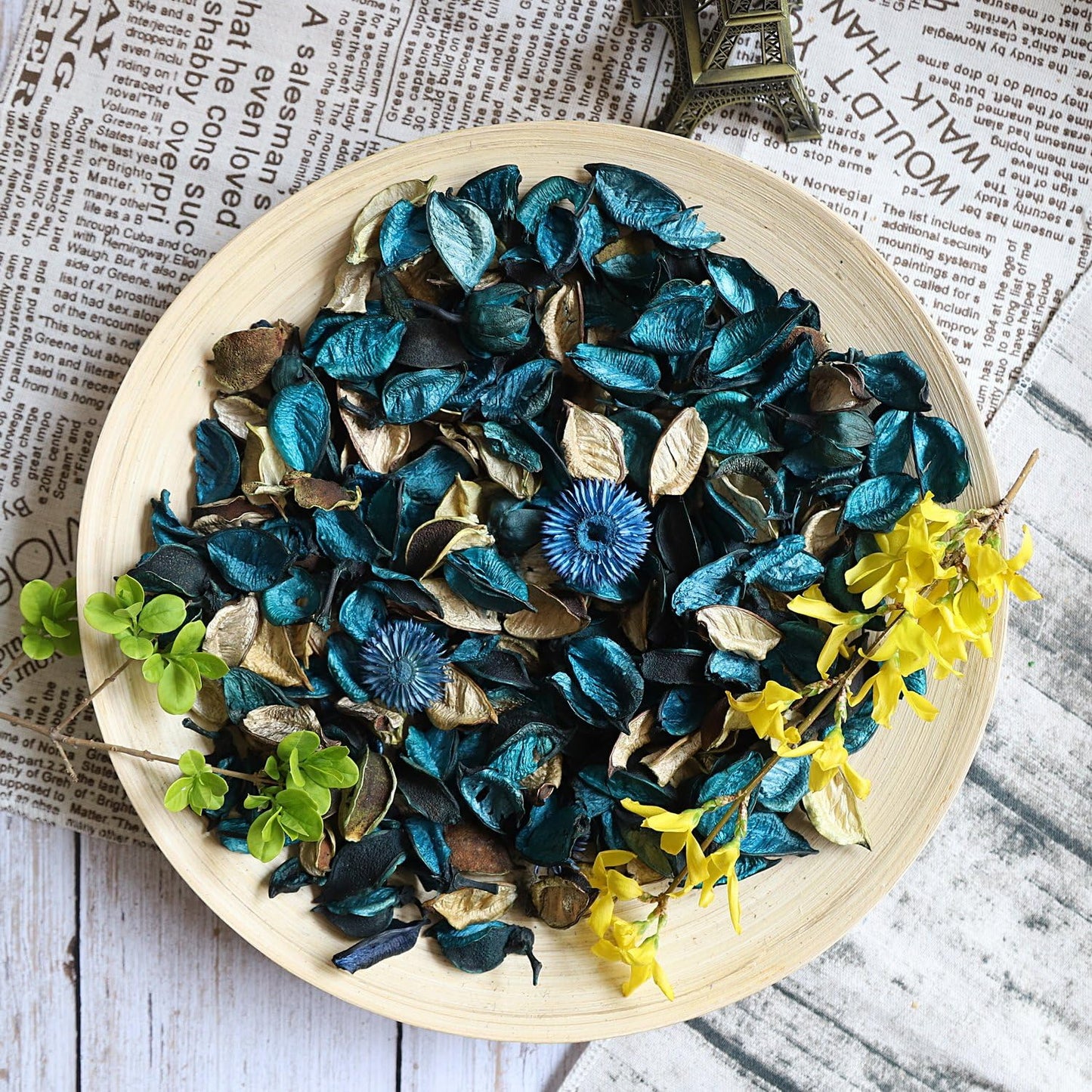 Qingbei Rina Summer Potpourri Bags,Ocean Breeze Scented Potpourri Dried Flower, Bowl Vase Filler, Home Fragrance Sachet Petal, Beach Coastal Decor, 8.4 oz(Blue)