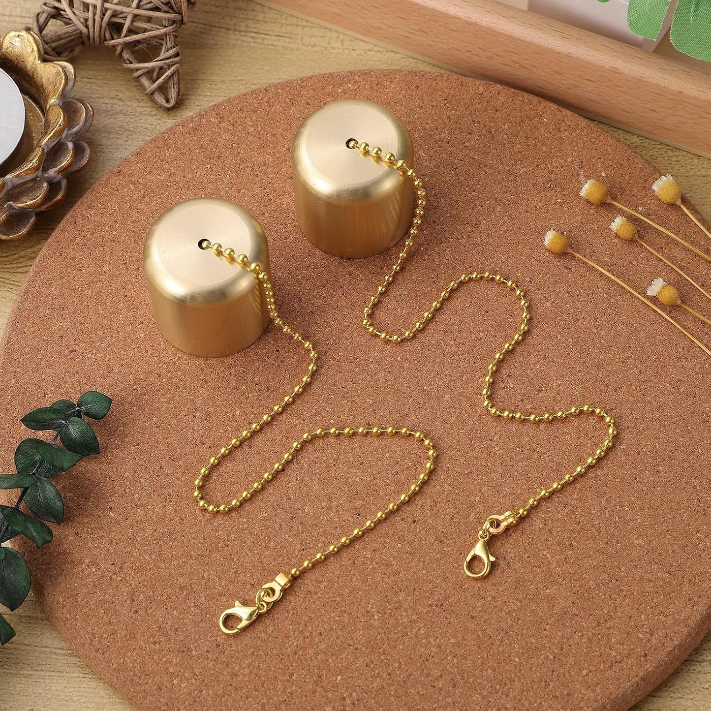 Gatuida 6pcs Brass Candle Snuffer, Small Gold Candle Extinguisher Decorative Snuffer Accessory for Putting Out Wick Flame Safely