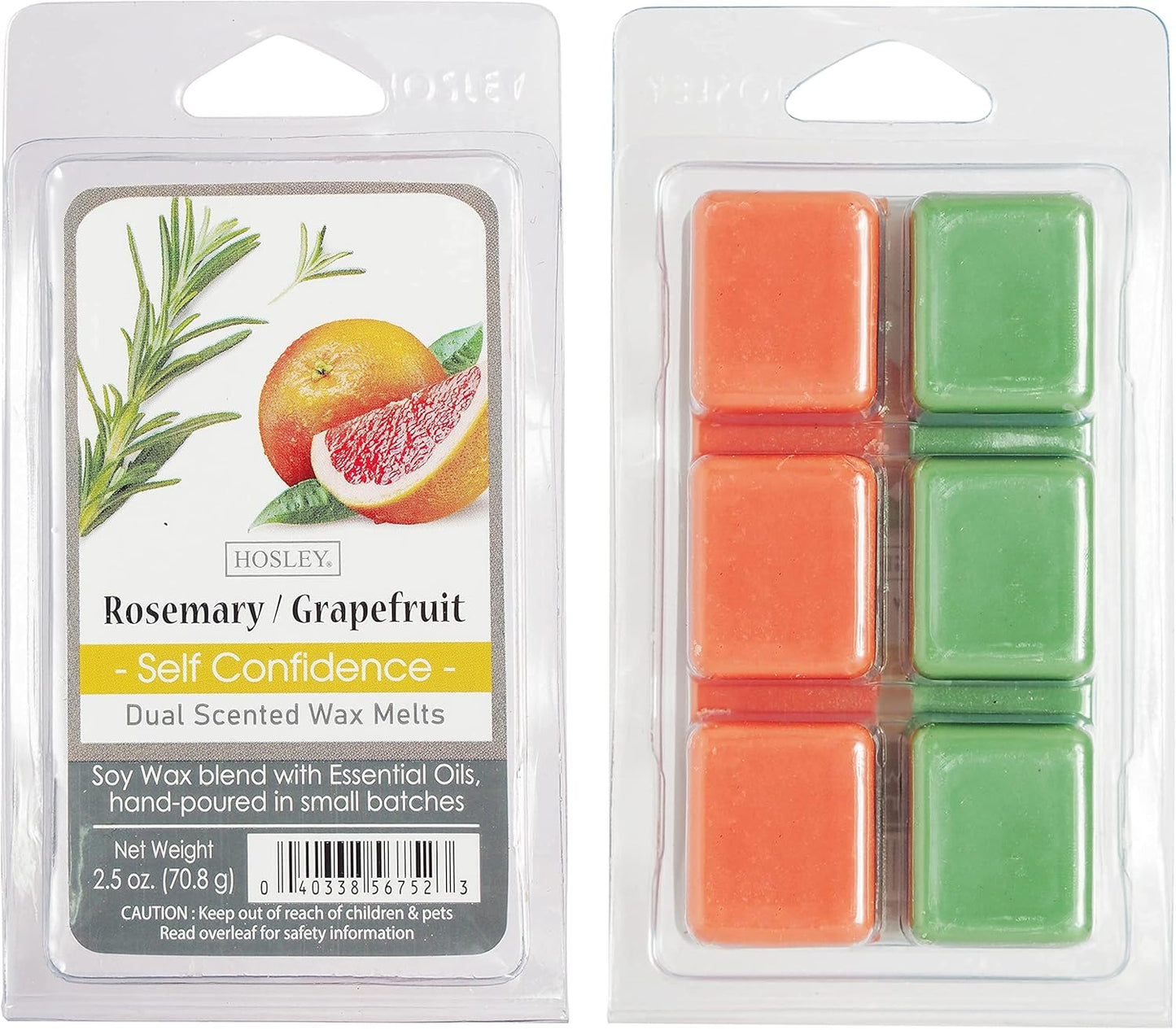 Hosley Set of 6 Rosemary Grapefruit Scented Wax Cubes/Melts - 2.5 oz Each. Hand Poured Wax Infused with Essential Oils. Bulk Buy. Ideal for Weddings, Spa, Reiki, Meditation Settings