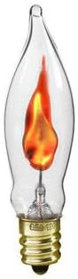Creative Hobbies® A101 Flicker Flame Light Bulb - 3 Watt, 130 Volt, E12 Candelabra Base, Nickel Plated Base - Dances with a Flickering Orange Glow | 5 Pack