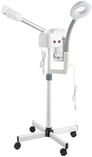 OmySalon 2 in 1 Facial Steamer with 5X Magnifying Lamp, Esthetician Steamer Hot Ozone Mist Face Spa Mist Steam for Home Beauty Salon, Personal Skin Care Deep Cleaning, White