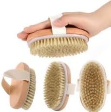 Dry Brushing Body Brush Set 2 Pack — Natural Boar Bristle Exfoliating Brush for Lymphatic Drainage, Cellulite, Blood Circulation & Glowing Skin | Fabric Strap Handle, Wet & Dry Use