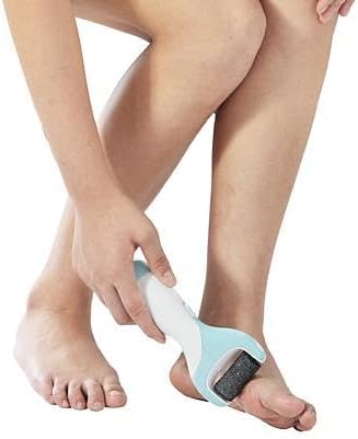 Pursonic Blue Electric Callus Remover for Feet — Battery-Operated Electric Foot Scrubber — Dead Skin Remover with 2 Pumice Stone Electric Heads — Pedicure Foot Spa Products (0.7 Lb)