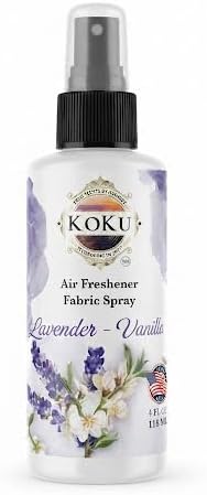Lavender Vanilla Air Freshener - Room Spray - Odor Eliminator - Deodorizer - Car Air Freshener - Home Spray - Linen Spray - Fabric Refresher - None Toxic - Alcohol Free - Made in USA (4 Oz)
