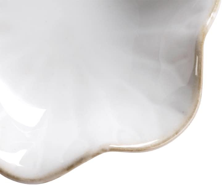 JAMEND CLXP Lotus Leaf Shape Ring Holder Dish, Small Key Bowl, Ceramic Trinket Tray Jewelry Dish Organizing Necklace Earrings for Mom Friend Sister, White. All Jewelries Are NOT Included.