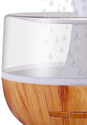 Essential Oil Diffuser with Color Changing LED Light, Wood Grain Base, 300ml Ultrasonic Cool Mist Humidifier, Aromatherapy Device