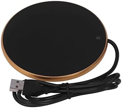 5V 2A USB Candle Warmer, 4.1in Coffee Mug Cup Warmer With Smart Power Off Function, 55C Constant Temperature for Home and Office (Gold)