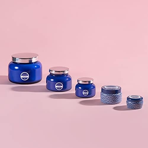 Capri Blue Volcano Scented, Glass Jar Candles for Home with Tropical Fruit & Sugared Citrus, Soy Wax Blend, Blue Color (8 Oz)