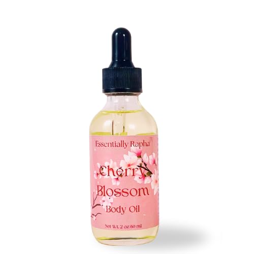 Cherry Blossom Body OIl - Long Lasting Moisture with Apricot Kernel, Camellia Seed, Avocado and Rice Bran Oil, Cherry Blossom Scented Hydrating Oil For Soft and Glowing Skin, 2 oz