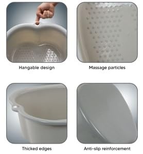 ZENVY Foot Bath Tub and Silicone Foot Scrubber Massage Mat Set for Soothing At-Home Relaxation (Foot Bath & Scrubber Mat)