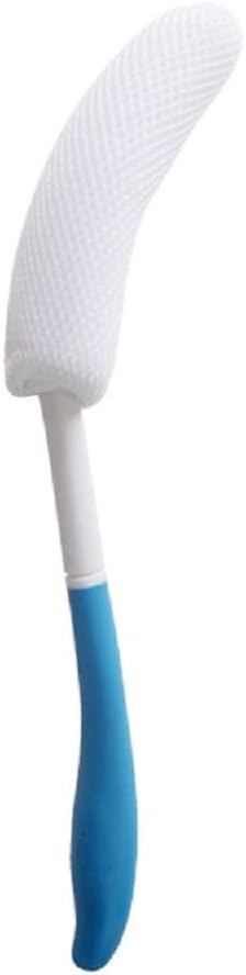 Body Back Bath Brush, Curve Long Handle Mesh Bag Sponge, Replaceable Scrubbing Brush, Exfoliating Skin Shower Brush, Length 15.35 Inch/39cm