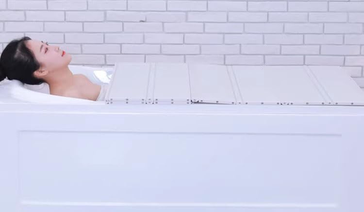 Luxury Folding Bathtub Cover Caddy Tray - 0.6cm Thick Insulation Lid for Spa & Reading - Durable Dust Board Bath Accessories