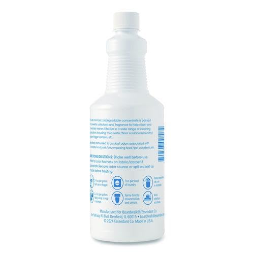 Boardwalk 32oz Bottle Liquid Deodorizer, 12-Pack, Green Apple Scent, Odor Counteractant Concentrate, Use By Itself Or Mixed With Cleaner