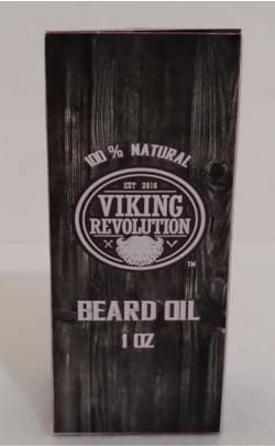 Viking Revolution Unscented Beard Oil for Men - Natural Mens Beard Oil with Argan Oil and Jojoba Oil - Beard Softener, Strengthens and Moisturizes - Beard Conditioner for Men (Unscented, 1 Pack)