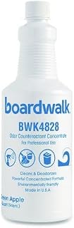 Boardwalk 32oz Bottle Liquid Deodorizer, 12-Pack, Green Apple Scent, Odor Counteractant Concentrate, Use By Itself Or Mixed With Cleaner