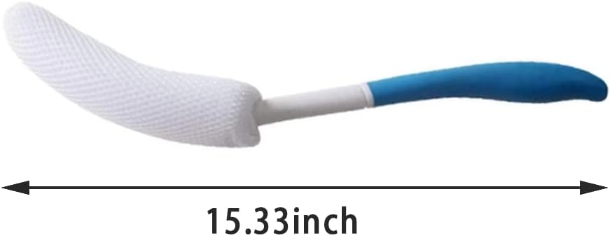 YF-ANEN Long Anti-Slip Curved Handle Bath Body Brush Bath Brush for Middle Aged, Elderly/Pregnant Women Bath and Shower, 15.33 Inch