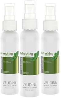 L’EUDINE Refreshing Splash - Pack of 3 - Air Freshener Spray – 4fl oz, Eucalyptus Spray for Body, Clothes, Bedding, Home, Car – Great for Blocked Airways, Nasal Congestion – Pleasant Menthol Notes
