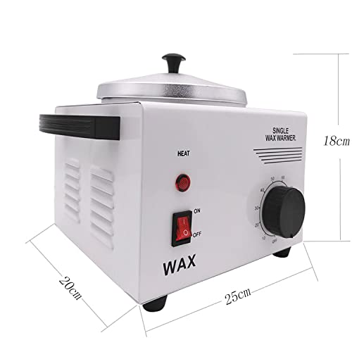 Single Pot Wax Warmer Professional Electric Wax Heater Machine Facial Skin SPA Equipment with Adjustable Temperature Set with Wood Craft Sticks（50 Pcs）