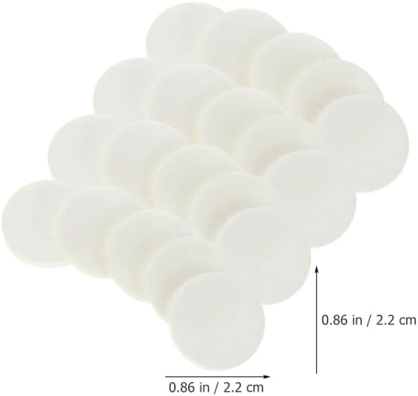 PRETYZOOM 200pcs Cotton Aroma Pads Essential 22 mm Oil Diffuser Replacement Pads for Aromatherapy Necklaces White Fiber for Diffusing Scents
