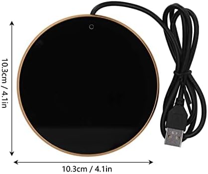 5V 2A USB Candle Warmer, 4.1in Coffee Mug Cup Warmer With Smart Power Off Function, 55C Constant Temperature for Home and Office (Gold)