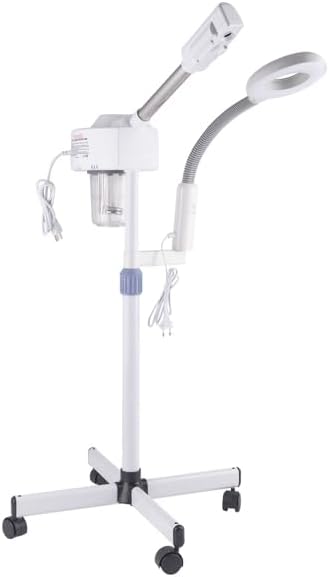 Professional Facial Steamer 2 in1 Steamer for Face 5X LED Magnifying Lamp Hot Ozone Facial Steamer for Esthetician Beauty Face Equipment Use at Home or Salon