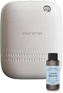 Scent Better Pro - Smart Bluetooth Essential Oil Diffuser for Home, Hotel, Spa, Office, Waterless - Includes Free Linen Breeze - White