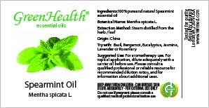 GreenHealth Spearmint Essential Oil - 100% Pure Essential Oil - 4 fl oz