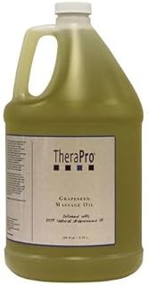 Grapeseed Massage Oil by TheraPro - 100% Pure & All Natural Massage Oil - Expeller Pressed Natural Grapeseed Oil - Rich in Vitamins & Minerals - Smooth Glide & Easy Absorption - 128 oz Bottle