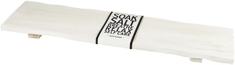 Bella Sleep + Spa Bathtub Tray Paulownia Wood Bath Board, 32-Inches, White