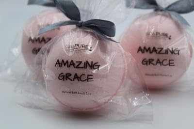 SpaPure AMAZING GRACE Bath Bomb - 3 XL Fizzies, Handmade in the USA with Natural Ingredients, Organic, Shea and Cocoa Butter, Great for Dry Skin, Individually Hand Wrapped (Amazing Grace type (FBA)
