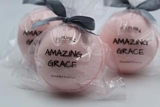SpaPure AMAZING GRACE Bath Bomb - 3 XL Fizzies, Handmade in the USA with Natural Ingredients, Organic, Shea and Cocoa Butter, Great for Dry Skin, Individually Hand Wrapped (Amazing Grace type (FBA)