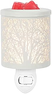 inrorans White Metal Plug in Wax Warmer Tree Pattern Wall Warmer for Scented Wax with Removable Tray Candle Warmer Plug in Night Light for Home…
