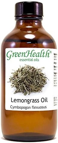 GreenHealth Lemongrass Essential Oil - 4 fl oz (118 ml) Glass Bottle with Cap - 100% Pure Essential Oil