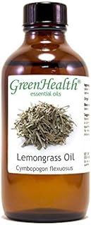 GreenHealth Lemongrass Essential Oil - 4 fl oz (118 ml) Glass Bottle with Cap - 100% Pure Essential Oil