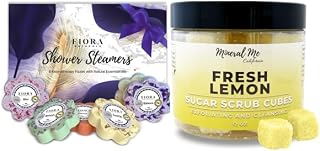 Shower Bombs Aromatherapy - Shower Steamers Vapor Tablets with Natural Essential Oils. Spa Shower, Body Scrub Exfoliator - 12oz Fresh Lemon Sugar Scrub Cubes w/Mango Butter & Shea Butter