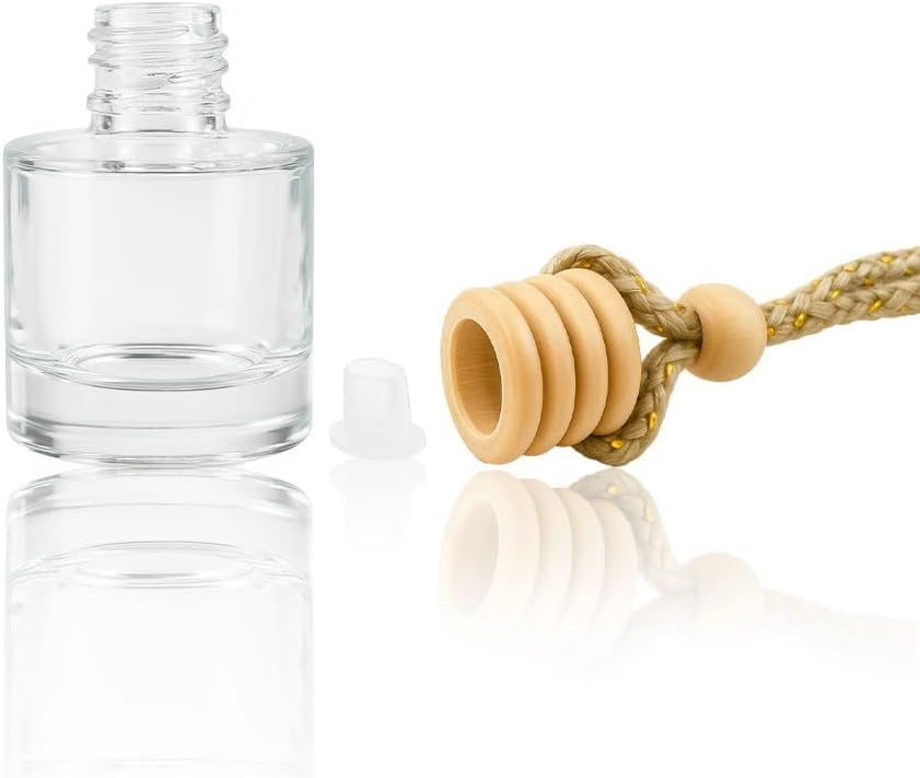 Car Oil Diffusers Hanging 8ml– 30pcs Refillable Cylinder Car Diffuser Bottle for Essential Oils, DIY Air Freshener Pendant for Vehicle, Gift, Closet Use
