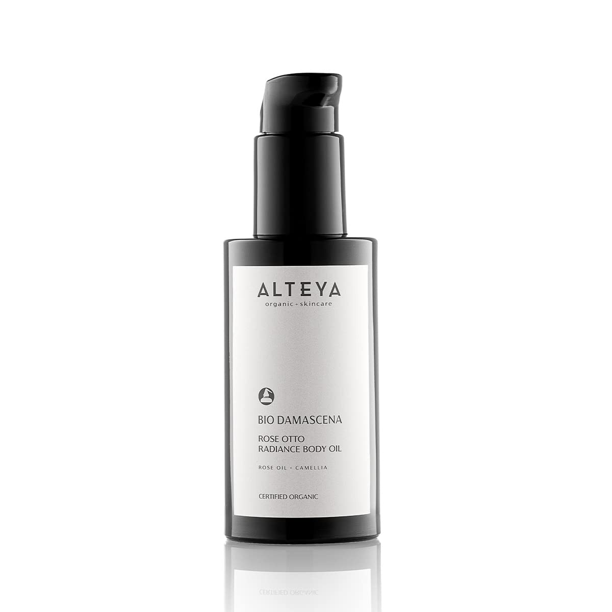 Alteya Organics Bio Damascena Rose Otto Radiance Body Oil - Certified Organic Body Moisturizer With Rose and Camellia Oil