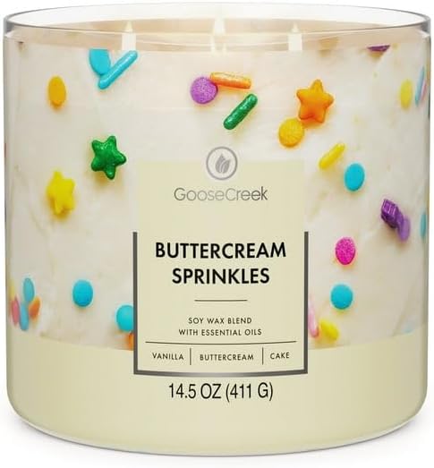 GC Scented 3 Wick Jar Candle 14.5oz Sweet (Buttercream Sprinkles)