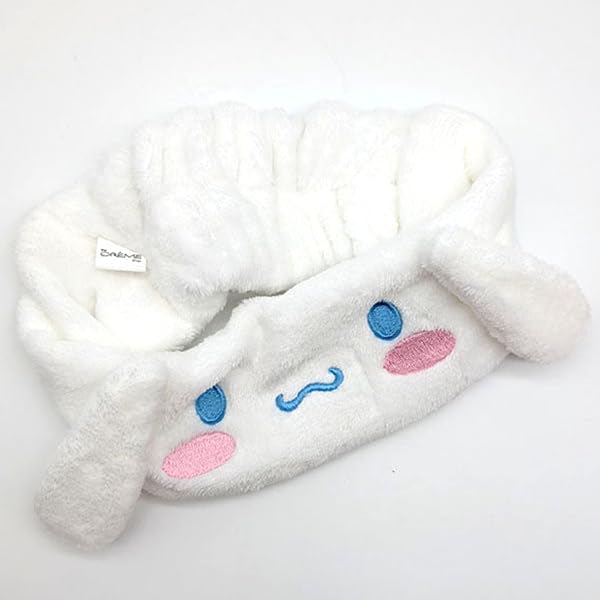 The Crème Shop x CINNAMOROLL 3D TEddy Plush Spa Headband with Stretchy Elastic Band for Comfortable Fit - Ideal for Hair Control during Beauty and Skincare Routines