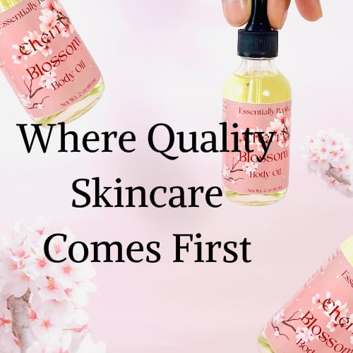 Cherry Blossom Body OIl - Long Lasting Moisture with Apricot Kernel, Camellia Seed, Avocado and Rice Bran Oil, Cherry Blossom Scented Hydrating Oil For Soft and Glowing Skin, 2 oz