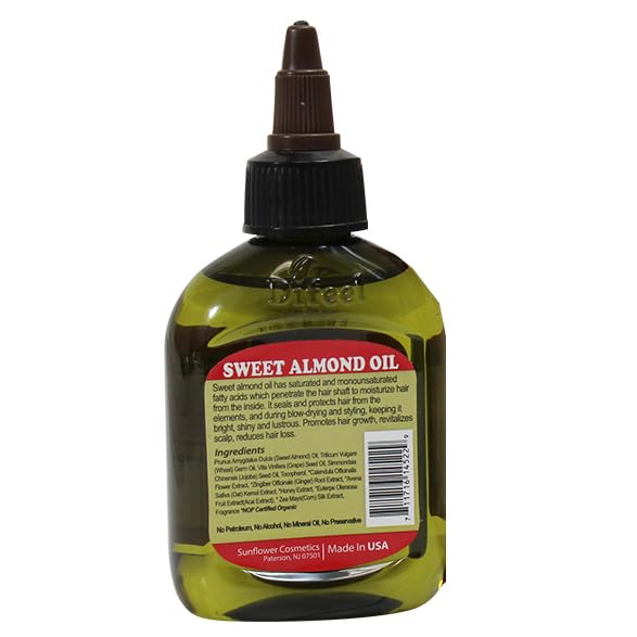 Difeel Sweet Almond Hair Oil Blend - Travel Size 2.5 ounce