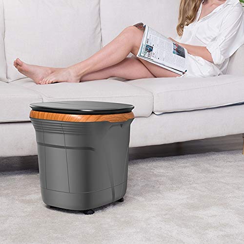 Foldable Foot Bath SPA Bucket Massager Acupressure Bubble with Stand Plastic Basin Relaxing Pressure Home Travel Portable